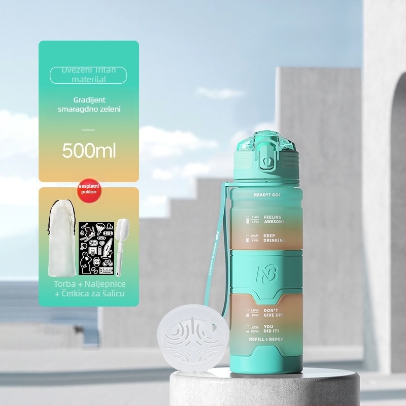 Univerzalna sportska boca za vodu od Tritana, Step firmly, za fitness i aktivnosti na otvorenom