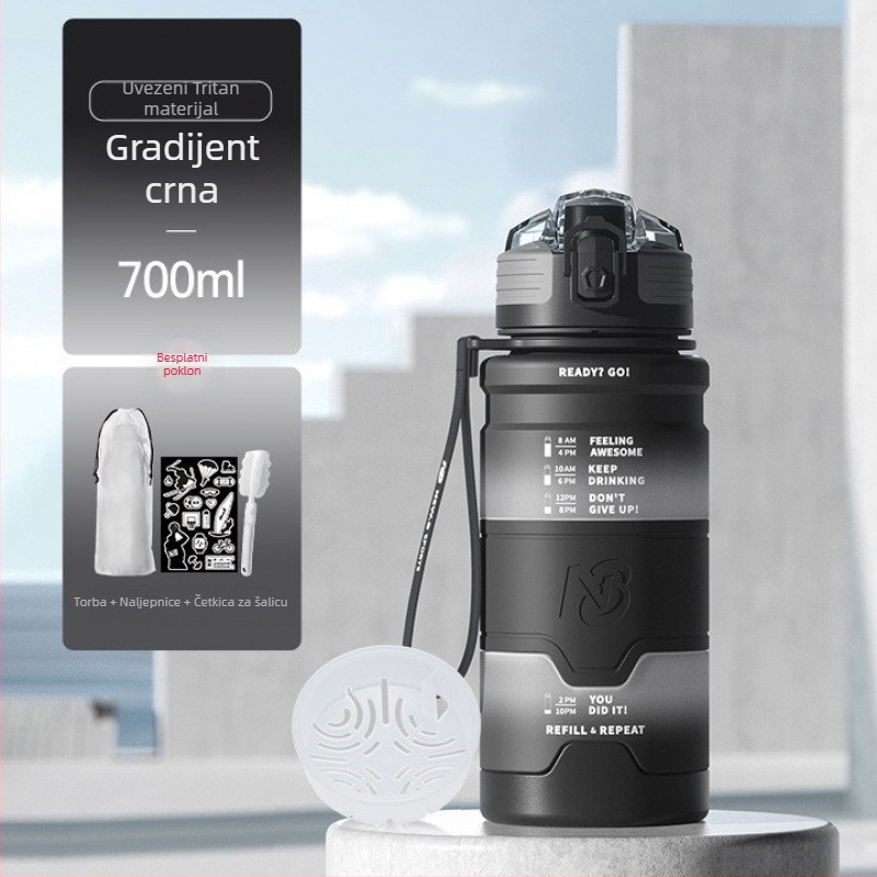 Univerzalna sportska boca za vodu od Tritana, Step firmly, za fitness i aktivnosti na otvorenom