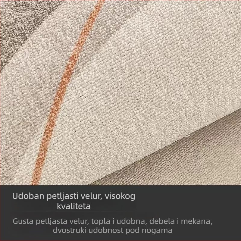 Polukružni ulazni otirač s geometrijskim uzorkom, petljasti velur, periva