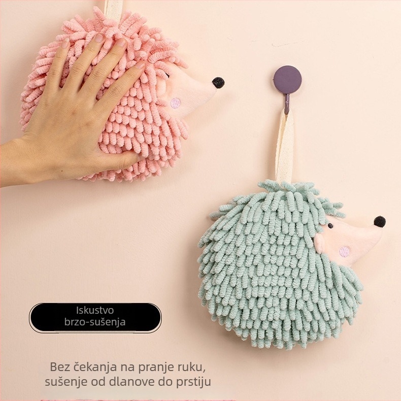 Chenille ručnik s ježom, viseći dizajn, poliester, 50–80 g, 150D, vezenje