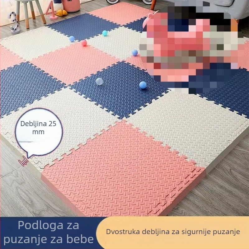 Interlock pjenasti podloga za djecu, debeli tepih za puzanje u dječjoj sobi