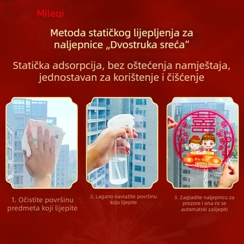 Set naljepnica za prozore i vrata za useljenje – dekoracije za staklo, novi dom, selidba, Nova godina, elektrostatne naljepnice