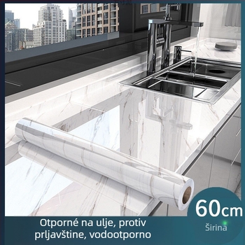 Mramorne naljepnice za renovaciju kuhinjskog pulta i ormarića, vatrootporne aluminijske folije za pločice, rez na metar