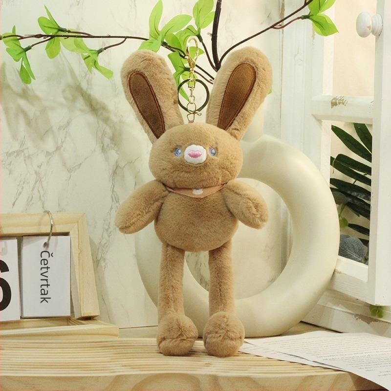 Višenamjenska pliš zeka igračka s izvlačnim ušima, privjeskom i lančićem, kratki pliš, prilagodljivo prema nacrtima, za uzrast 7–14 godina