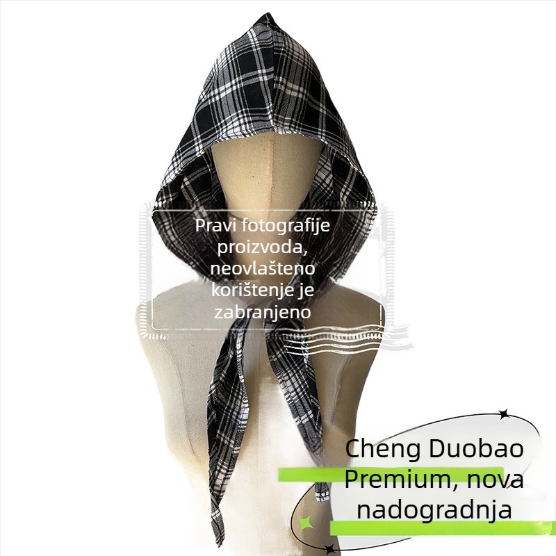 Dodatak za glavu: šal s kapuljačom, retro japanski stil, unisex, pamuk