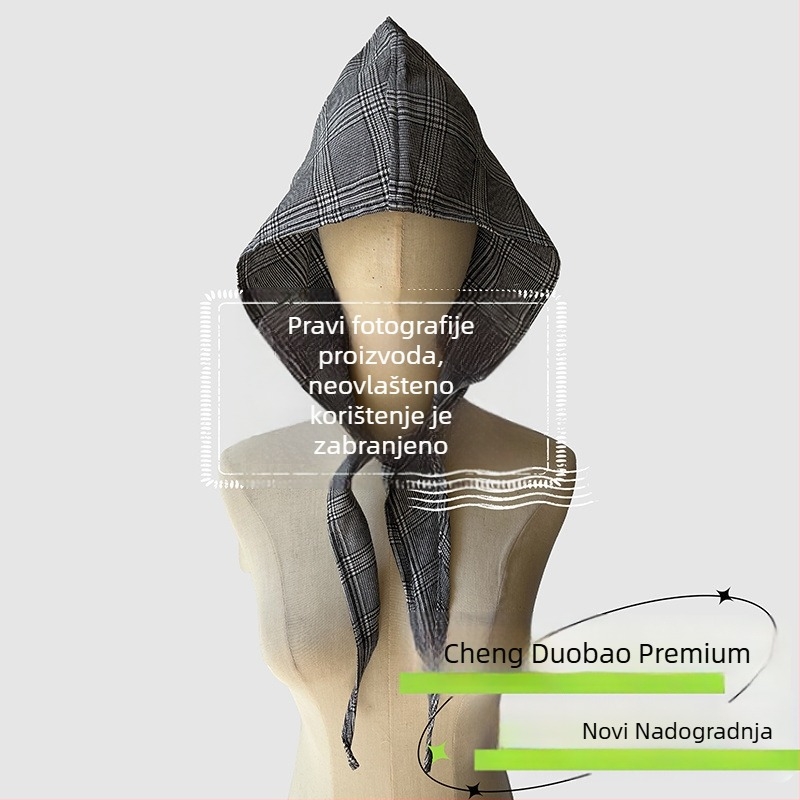 Dodatak za glavu: šal s kapuljačom, retro japanski stil, unisex, pamuk