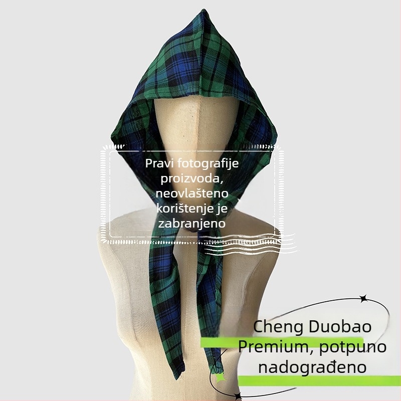 Dodatak za glavu: šal s kapuljačom, retro japanski stil, unisex, pamuk