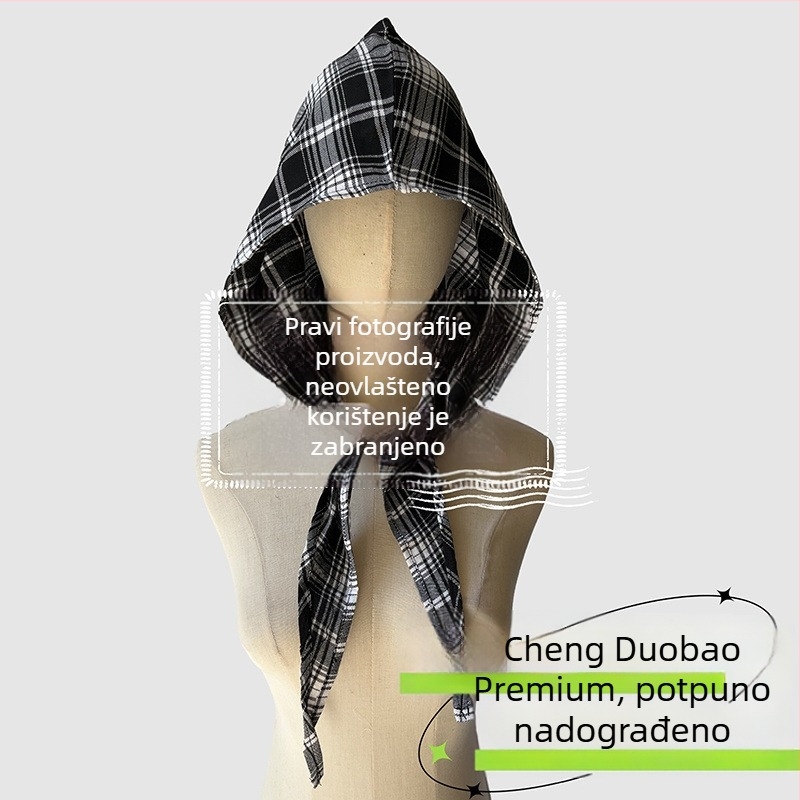 Dodatak za glavu: šal s kapuljačom, retro japanski stil, unisex, pamuk