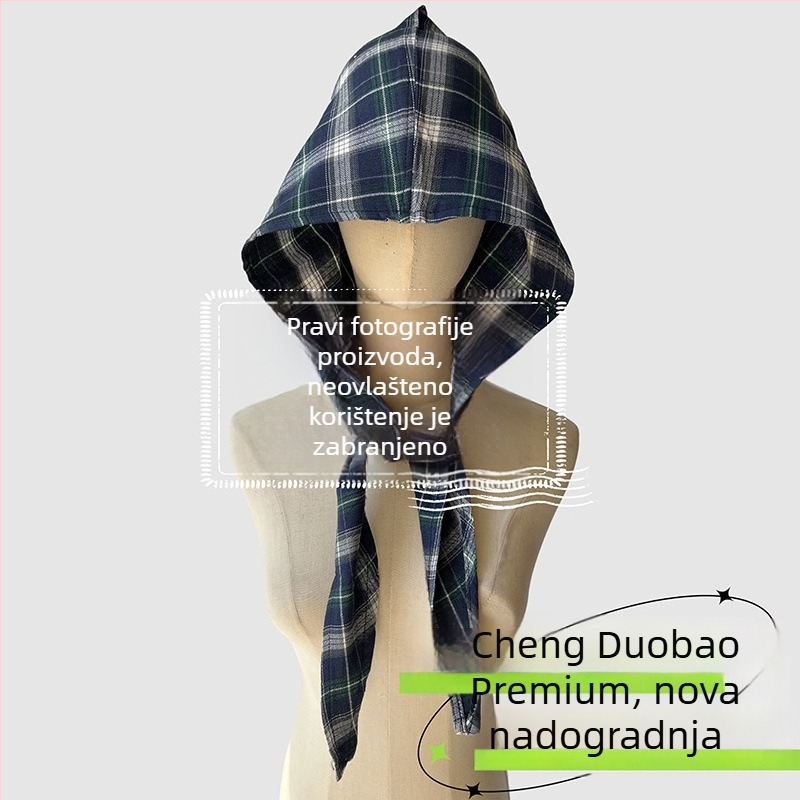 Dodatak za glavu: šal s kapuljačom, retro japanski stil, unisex, pamuk