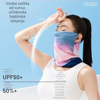 Ice Silk neck gaiter za planinarenje i vožnju bicikla — vjetrootporn šal za vrat i maska za lice s UV zaštitom