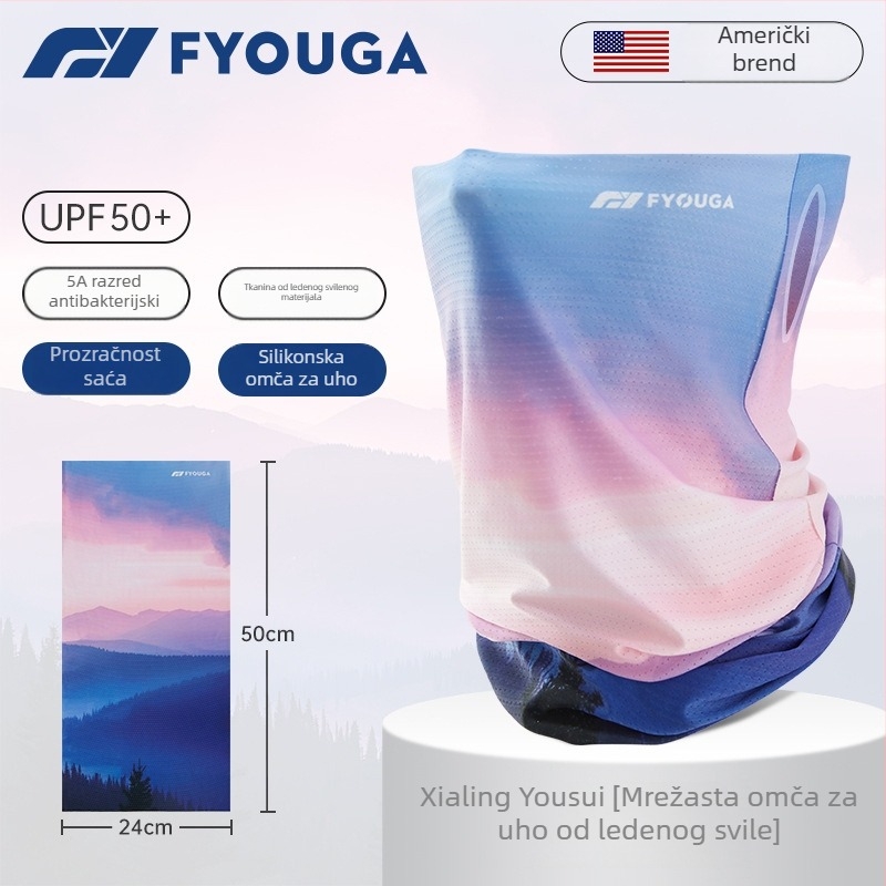 Ice Silk neck gaiter za planinarenje i vožnju bicikla — vjetrootporn šal za vrat i maska za lice s UV zaštitom