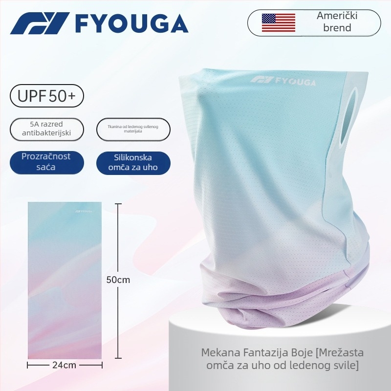 Ice Silk neck gaiter za planinarenje i vožnju bicikla — vjetrootporn šal za vrat i maska za lice s UV zaštitom