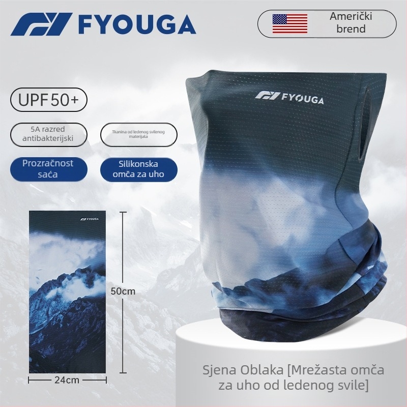 Ice Silk neck gaiter za planinarenje i vožnju bicikla — vjetrootporn šal za vrat i maska za lice s UV zaštitom
