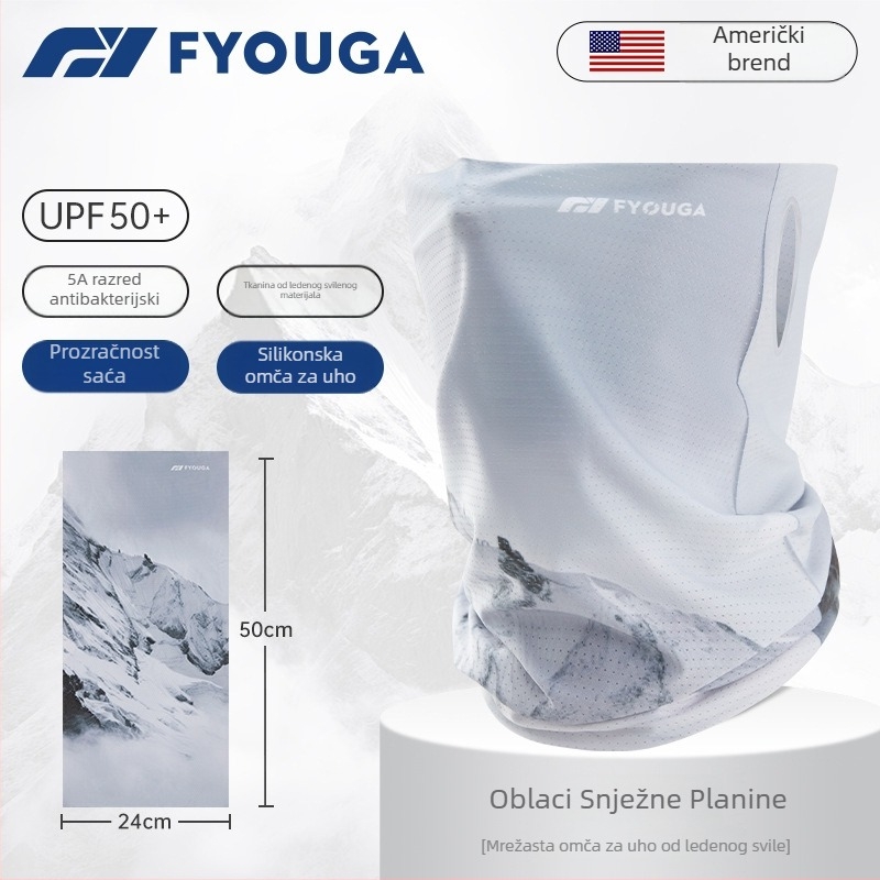Ice Silk neck gaiter za planinarenje i vožnju bicikla — vjetrootporn šal za vrat i maska za lice s UV zaštitom