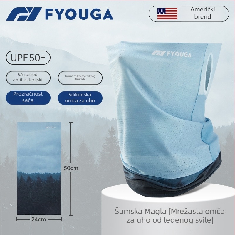 Ice Silk neck gaiter za planinarenje i vožnju bicikla — vjetrootporn šal za vrat i maska za lice s UV zaštitom