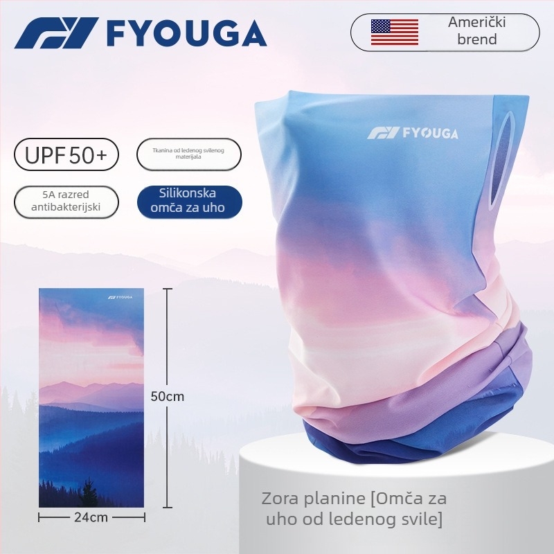 Ice Silk neck gaiter za planinarenje i vožnju bicikla — vjetrootporn šal za vrat i maska za lice s UV zaštitom