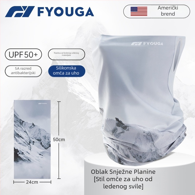 Ice Silk neck gaiter za planinarenje i vožnju bicikla — vjetrootporn šal za vrat i maska za lice s UV zaštitom