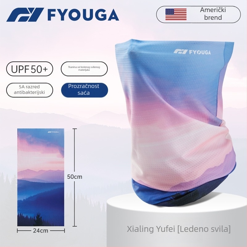 Ice Silk neck gaiter za planinarenje i vožnju bicikla — vjetrootporn šal za vrat i maska za lice s UV zaštitom