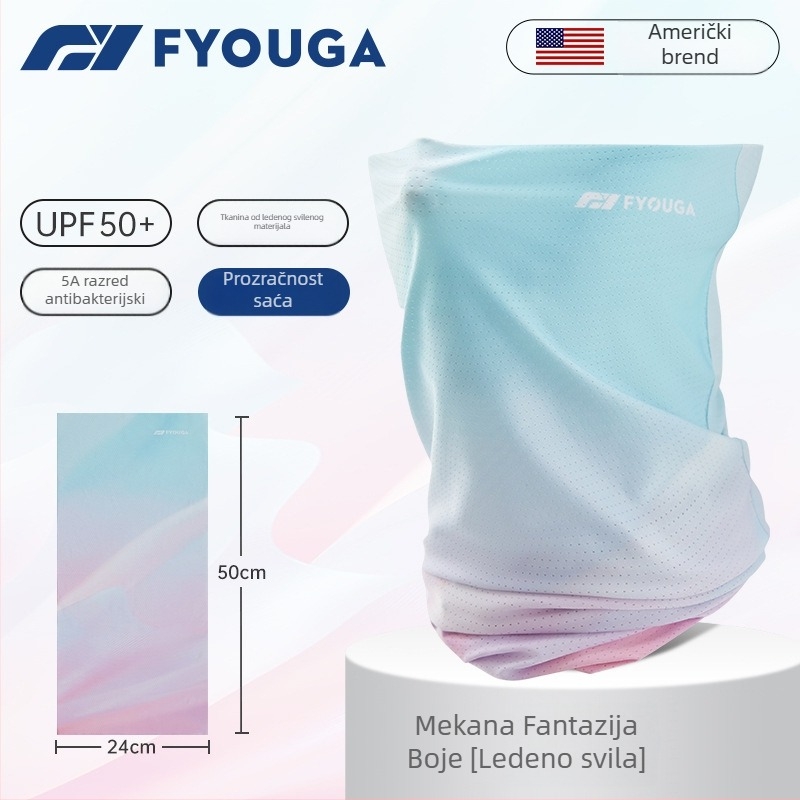 Ice Silk neck gaiter za planinarenje i vožnju bicikla — vjetrootporn šal za vrat i maska za lice s UV zaštitom