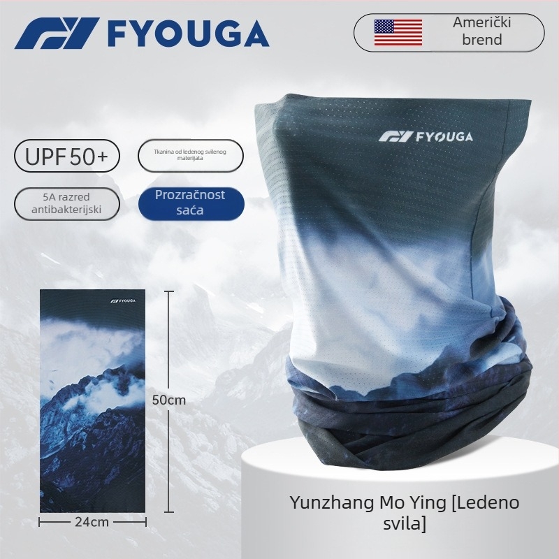 Ice Silk neck gaiter za planinarenje i vožnju bicikla — vjetrootporn šal za vrat i maska za lice s UV zaštitom