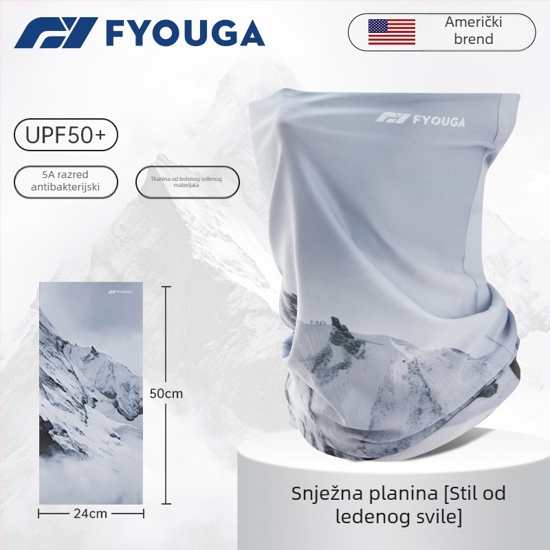 Ice Silk neck gaiter za planinarenje i vožnju bicikla — vjetrootporn šal za vrat i maska za lice s UV zaštitom