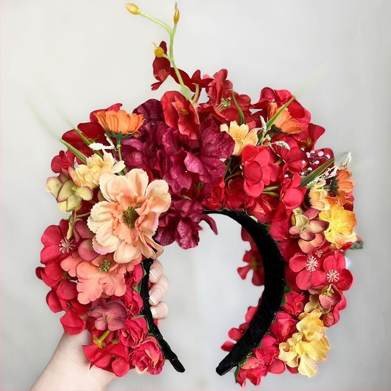 Dječja kopča za kosu s cvijetom — etničkog stila, ručno izrađeni dodatak za fotografiranje