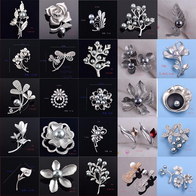 Broš - Perlna ruža, korejski stil, legura, elektroplatiranje, dekoracija, dar (Materijal: Legura; Stil: Unisex, Fashion OL; Obrada: Elektroplatiranje; Funkcije: Dekoracija, Dar)