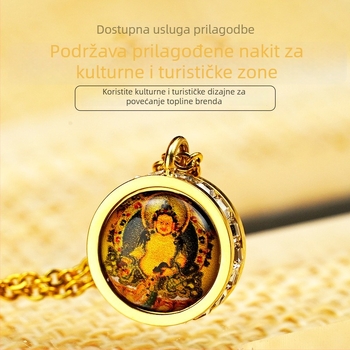 Ogrlica s dijamantno ukrašenim okruglim privjeskom, titan čelik, Eternally, ručna izrada, stil lagana luksuz, gradski modni stil