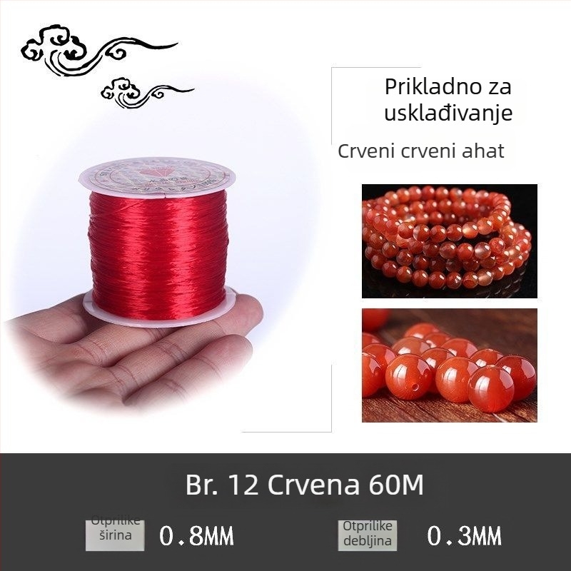 Kristalna rastezljiva narukvica s perlama na elastičnoj gumi (Marka: Guti; Podrijetlo: Japan)