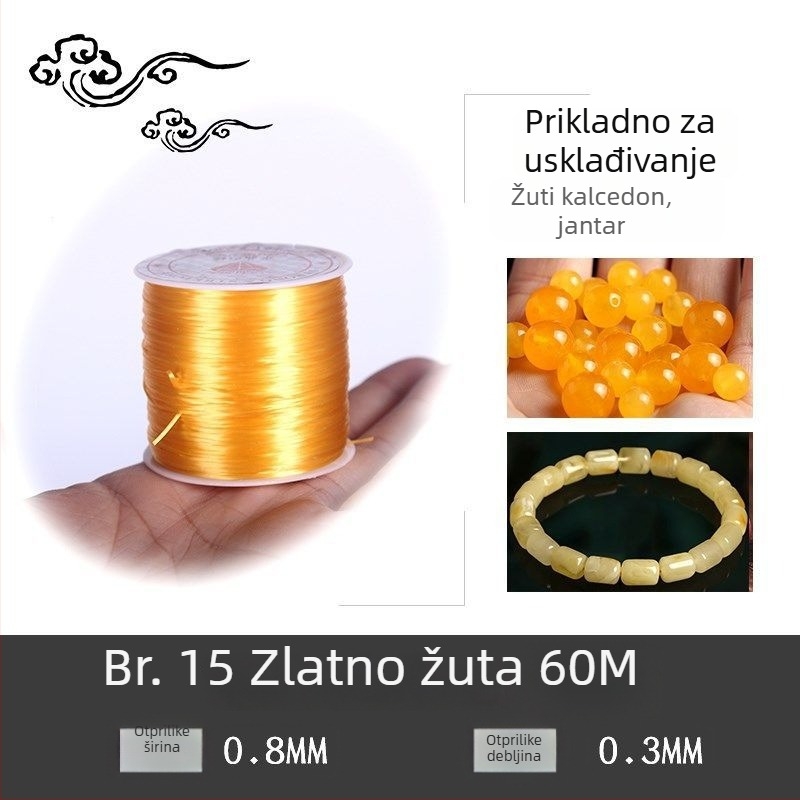 Kristalna rastezljiva narukvica s perlama na elastičnoj gumi (Marka: Guti; Podrijetlo: Japan)