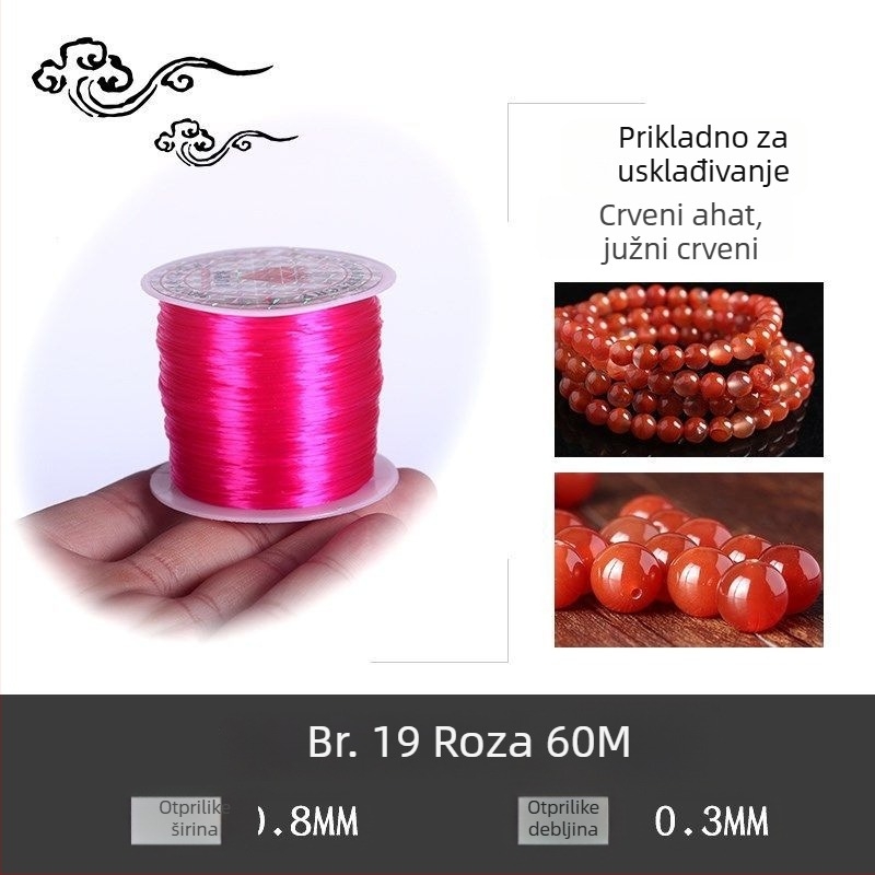 Kristalna rastezljiva narukvica s perlama na elastičnoj gumi (Marka: Guti; Podrijetlo: Japan)