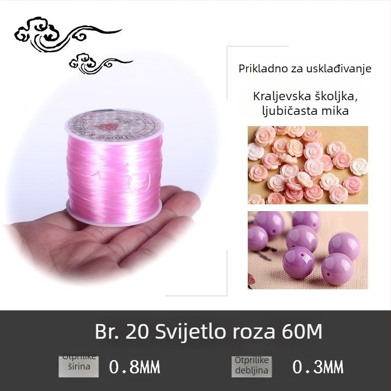 Kristalna rastezljiva narukvica s perlama na elastičnoj gumi (Marka: Guti; Podrijetlo: Japan)