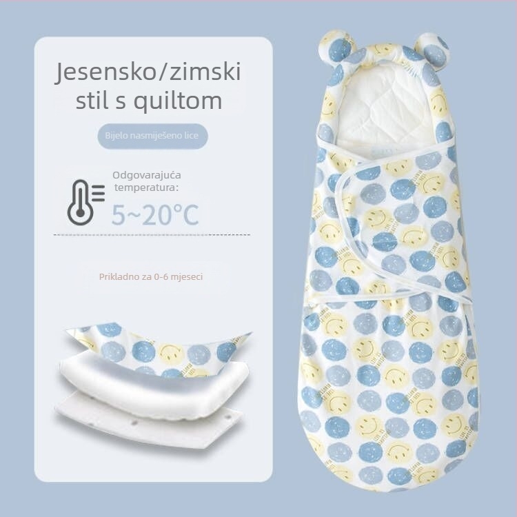 Novorođenački spavaći vrećica za uvezivanje, pamuk, uzorak životinja, za djecu 1–3 godine, cijelogodišnja upotreba — proljeće 2025