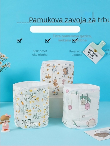 Šal za zaštitu trbuha bebe, od 100% pamuka, crtani uzorak, jesen 2024, za novorođenčad 0–12 mjeseci