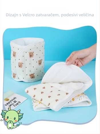 Šal za zaštitu trbuha bebe, od 100% pamuka, crtani uzorak, jesen 2024, za novorođenčad 0–12 mjeseci