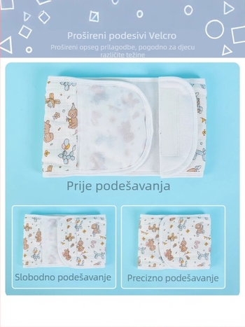 Šal za zaštitu trbuha bebe, od 100% pamuka, crtani uzorak, jesen 2024, za novorođenčad 0–12 mjeseci