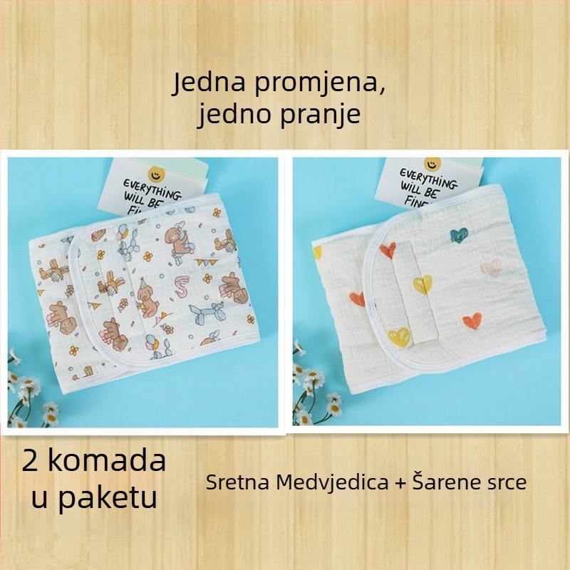 Šal za zaštitu trbuha bebe, od 100% pamuka, crtani uzorak, jesen 2024, za novorođenčad 0–12 mjeseci