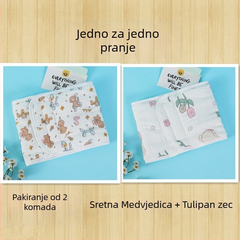 Šal za zaštitu trbuha bebe, od 100% pamuka, crtani uzorak, jesen 2024, za novorođenčad 0–12 mjeseci