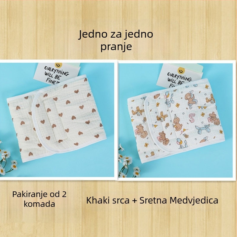 Šal za zaštitu trbuha bebe, od 100% pamuka, crtani uzorak, jesen 2024, za novorođenčad 0–12 mjeseci