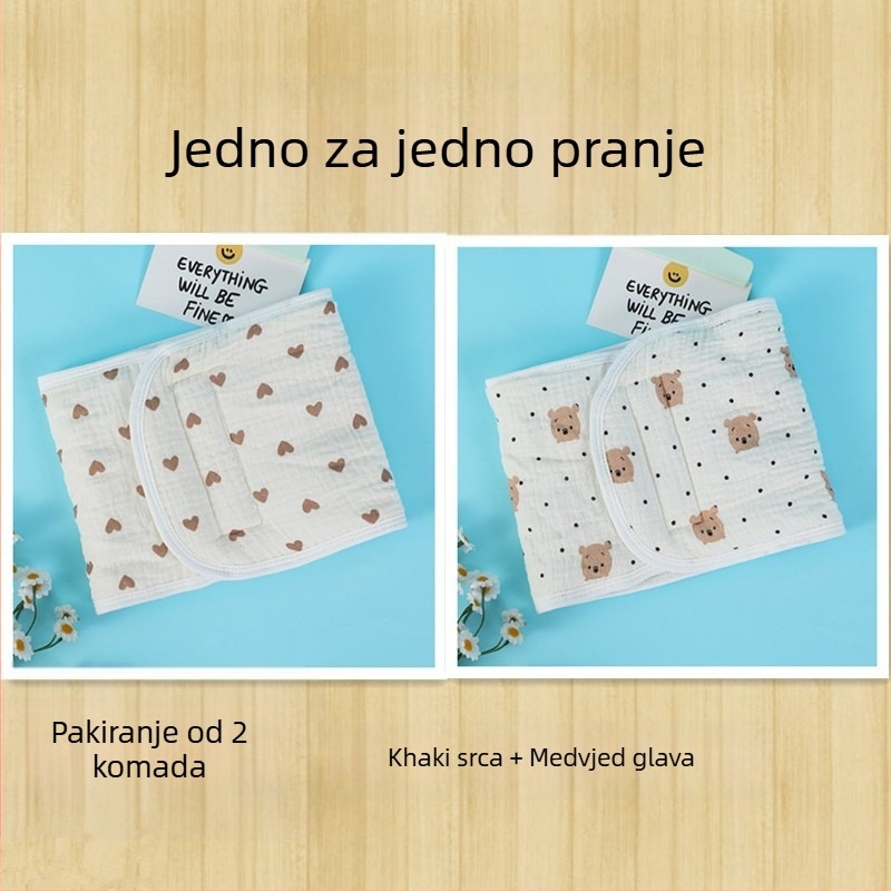 Šal za zaštitu trbuha bebe, od 100% pamuka, crtani uzorak, jesen 2024, za novorođenčad 0–12 mjeseci
