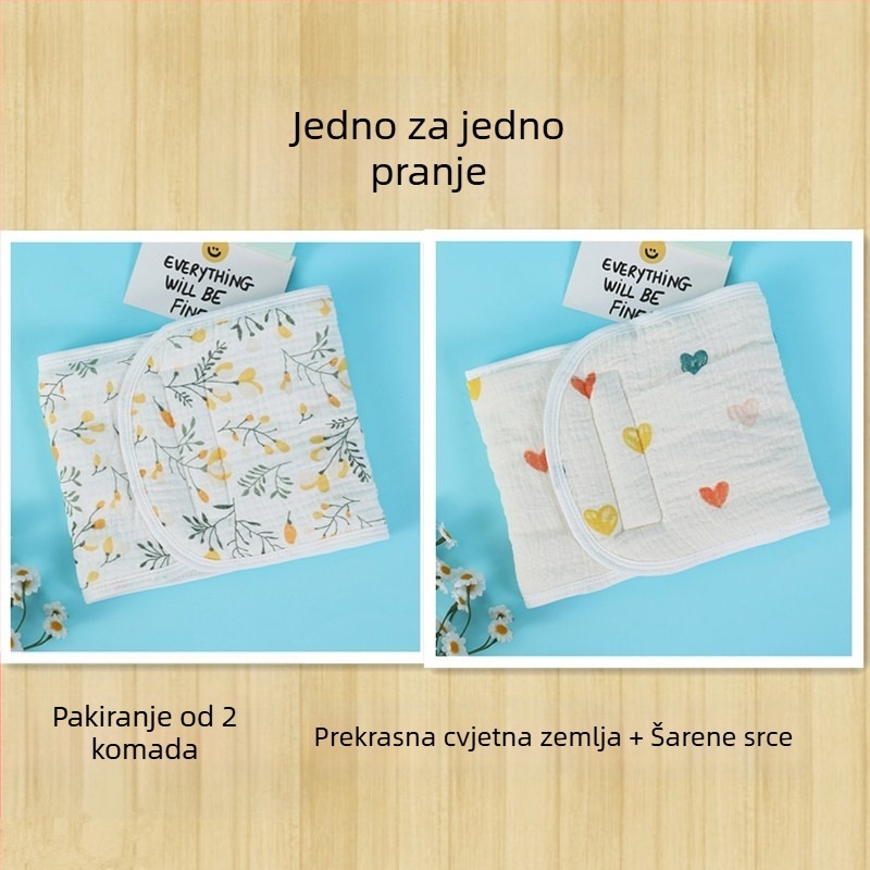 Šal za zaštitu trbuha bebe, od 100% pamuka, crtani uzorak, jesen 2024, za novorođenčad 0–12 mjeseci