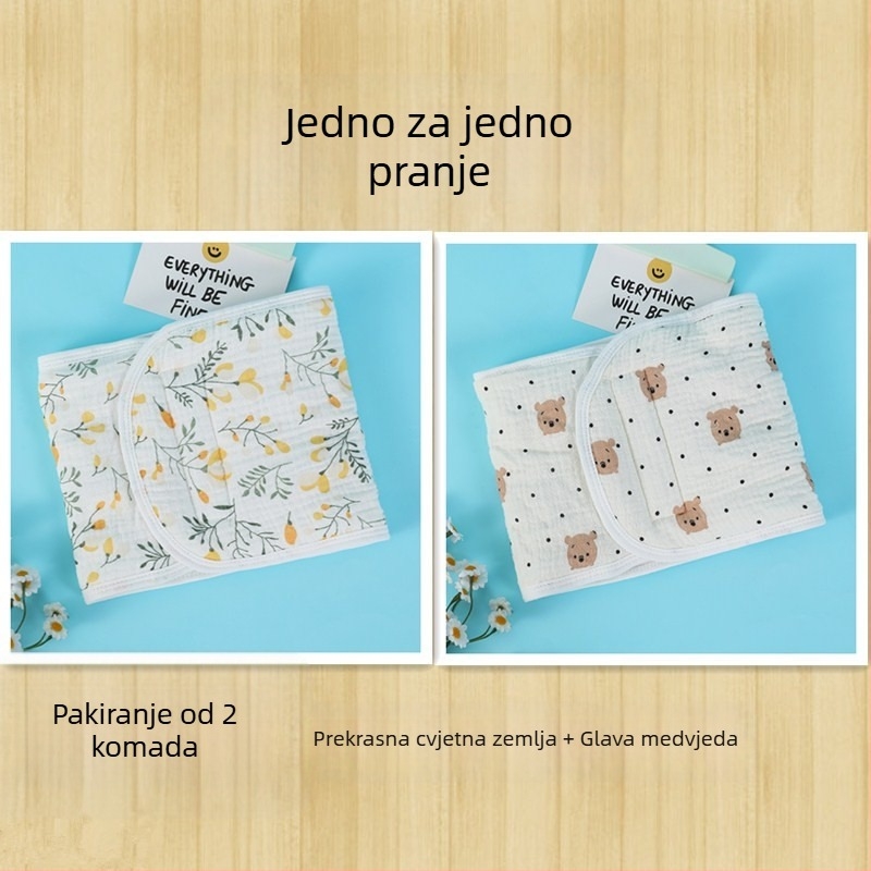 Šal za zaštitu trbuha bebe, od 100% pamuka, crtani uzorak, jesen 2024, za novorođenčad 0–12 mjeseci
