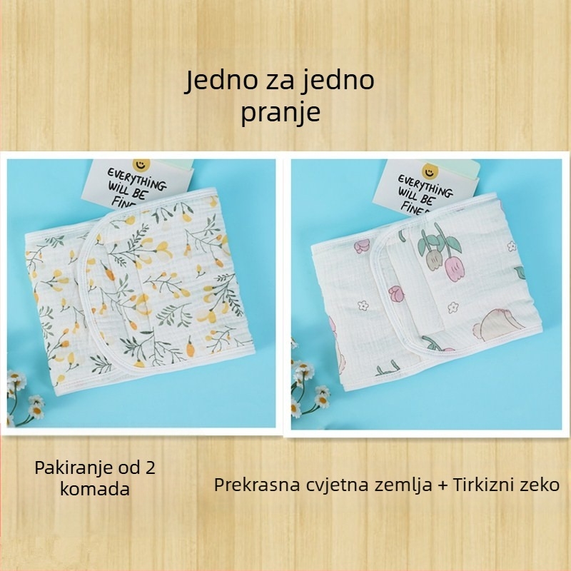 Šal za zaštitu trbuha bebe, od 100% pamuka, crtani uzorak, jesen 2024, za novorođenčad 0–12 mjeseci