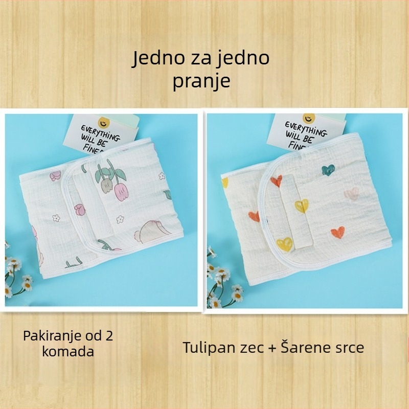 Šal za zaštitu trbuha bebe, od 100% pamuka, crtani uzorak, jesen 2024, za novorođenčad 0–12 mjeseci