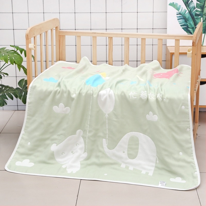 Šesteroslojni pamučni ručnik za bebe s jacquard uzorkom crtani lik, ljetna deka za vrtić, težina iznad 500 g, 99% pamuk, mogućnost personalizacije obrade