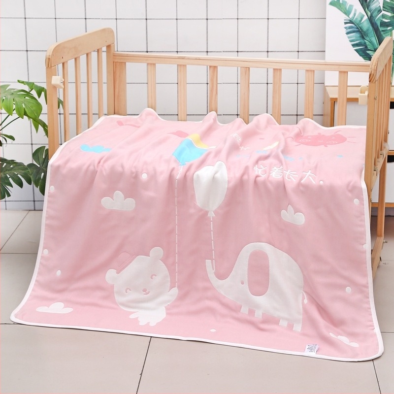 Šesteroslojni pamučni ručnik za bebe s jacquard uzorkom crtani lik, ljetna deka za vrtić, težina iznad 500 g, 99% pamuk, mogućnost personalizacije obrade