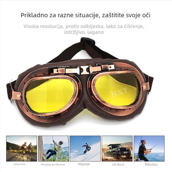 Motociklističke naočale s punim okvirom, otporne na vjetar, zaobljeni kutovi, unisex, model Ha 8189