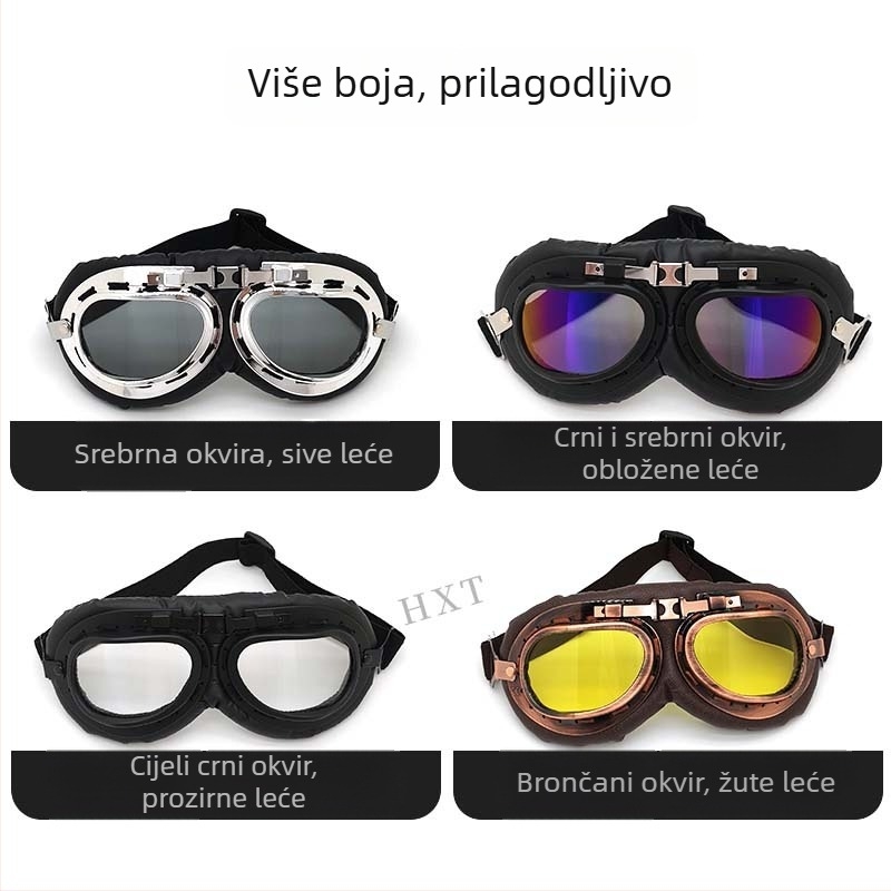 Motociklističke naočale s punim okvirom, otporne na vjetar, zaobljeni kutovi, unisex, model Ha 8189