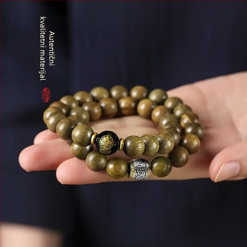 Etnički narukvica od Golden Nanmu, dvostruki krug, dvanaest znakova zodijaka i osam čuvara, ručno izrađena i polirana