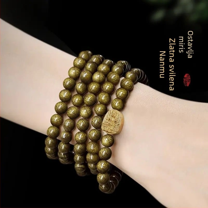 Etnički narukvica od Golden Nanmu, dvostruki krug, dvanaest znakova zodijaka i osam čuvara, ručno izrađena i polirana